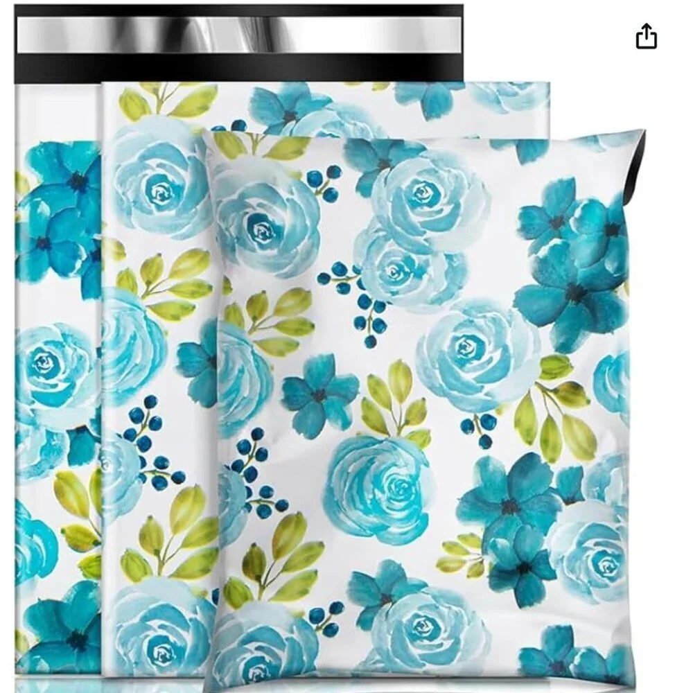 Blue Roses Poly Mailers - 10x13 - Lot of 25